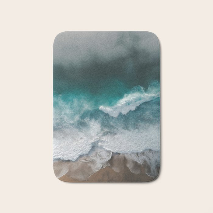 Aerial Ocean Waves - Coastal Photography Wall Art Bath Mat Gallery Image 1