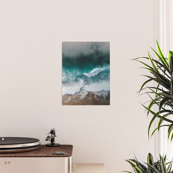 Aerial Ocean Waves - Coastal Photography Wall Art Poster Gallery Image 2