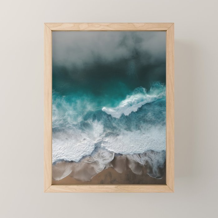 Aerial Ocean Waves - Coastal Photography Wall Art Mini Art Print