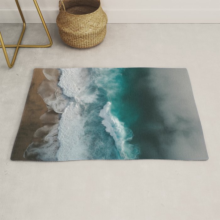 Aerial Ocean Waves - Coastal Photography Wall Art Rug Gallery Image 1