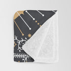 Wild & Free Wolf - Gold & Grey Throw Blanket Gallery Image 3