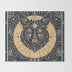 Wild & Free Wolf - Gold & Grey Throw Blanket Gallery Image 2