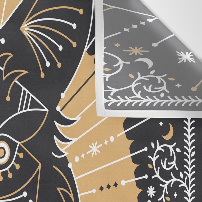 Wild & Free Wolf - Gold & Grey Wall Tapestry Gallery Image 3