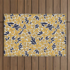 Four-leaf Flower Pattern / Yellow & Blue Outdoor Rug Gallery Image 1
