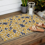 Four-leaf Flower Pattern / Yellow & Blue Outdoor Rug Gallery Image 2