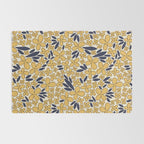 Four-leaf Flower Pattern / Yellow & Blue Rug Gallery Image 2