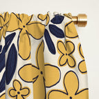 Four-leaf Flower Pattern / Yellow & Blue Window Curtain Gallery Image 2