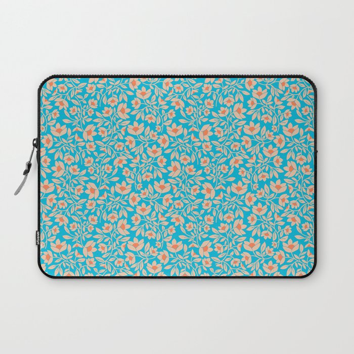Tropical Blooms Pattern - Blue Laptop Sleeve Gallery Image 1