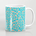 Tropical Blooms Pattern - Blue Coffee Mug Gallery Image 1