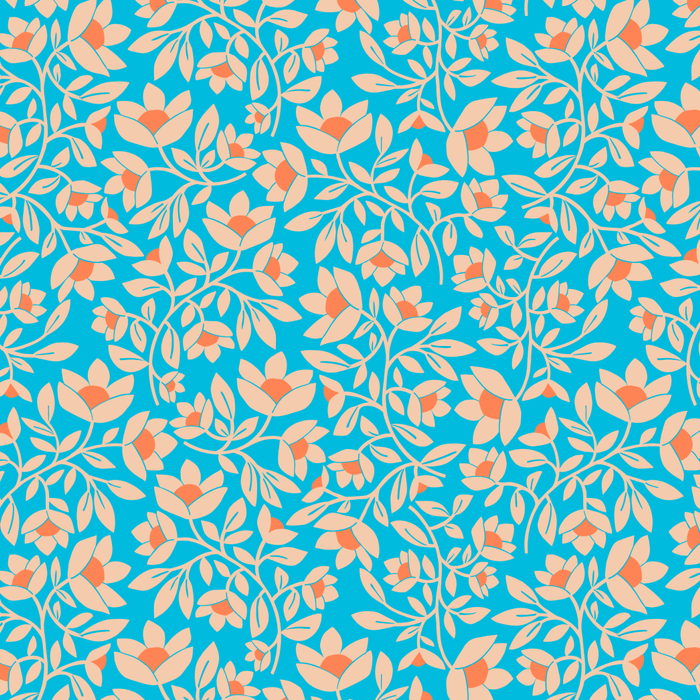 Tropical Blooms Pattern - Blue Coffee Mug Gallery Image 2