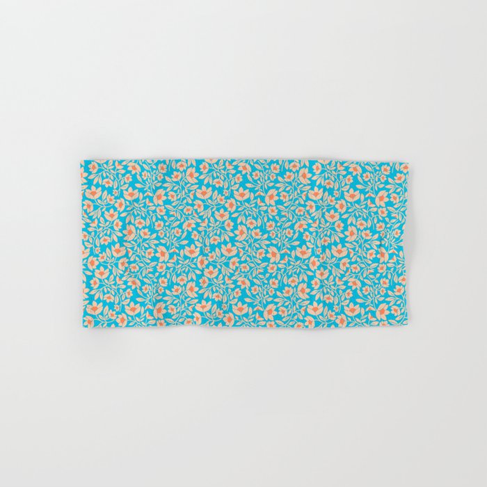 Tropical Blooms Pattern - Blue Bath Towel Gallery Image 1