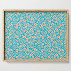 Tropical Blooms Pattern - Blue Serving Tray Gallery Image 1