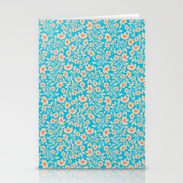 Tropical Blooms Pattern - Blue Stationery Card Gallery Image 2