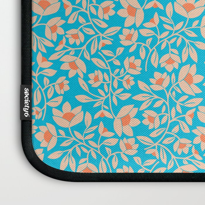 Tropical Blooms Pattern - Blue Laptop Sleeve Gallery Image 3