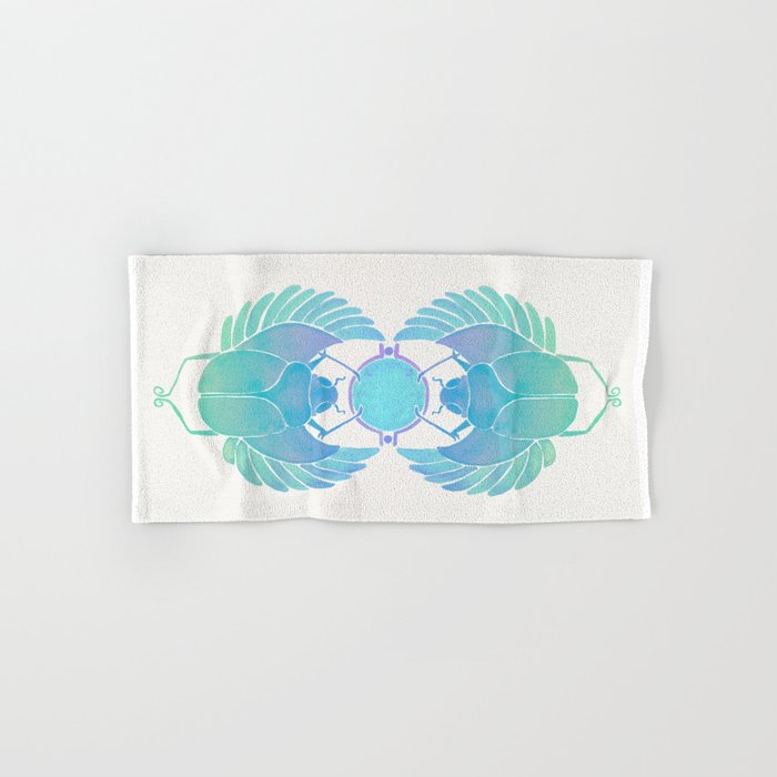 Egyptian Scarab - Turquoise OmbrÃ© Bath Towel Gallery Image 1
