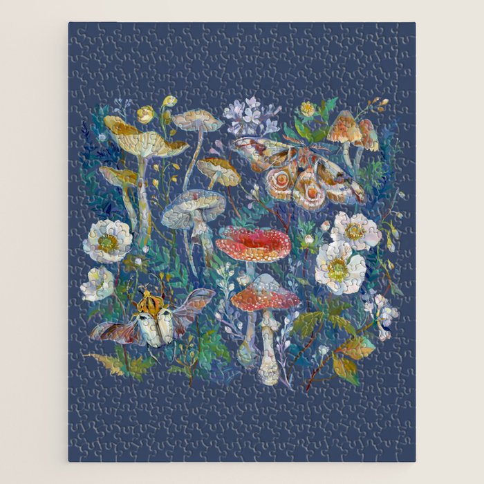 Goliath Beetle Mushroom Garden Jigsaw Puzzle Gallery Image 1