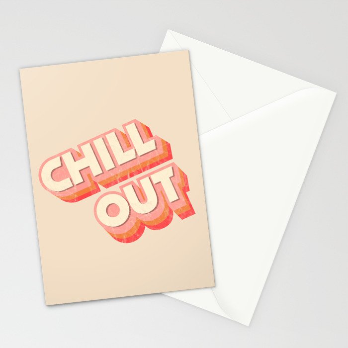 CHILL OUT TYPOGRAPHY Stationery Card Gallery Image 2