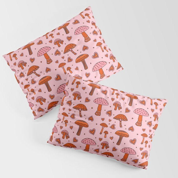 Valentine Mushrooms Pillow Sham Gallery Image 1