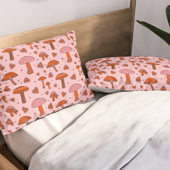 Valentine Mushrooms Pillow Sham Gallery Image 2