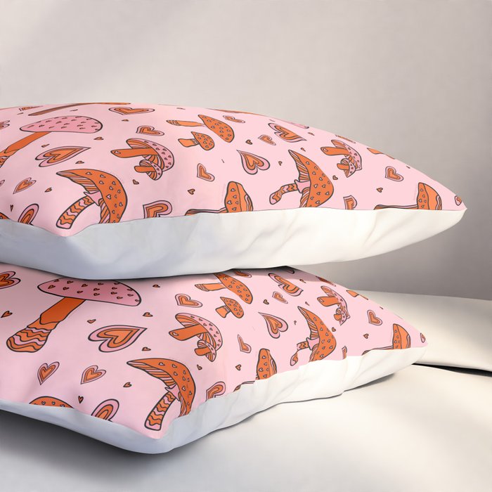 Valentine Mushrooms Pillow Sham Gallery Image 3