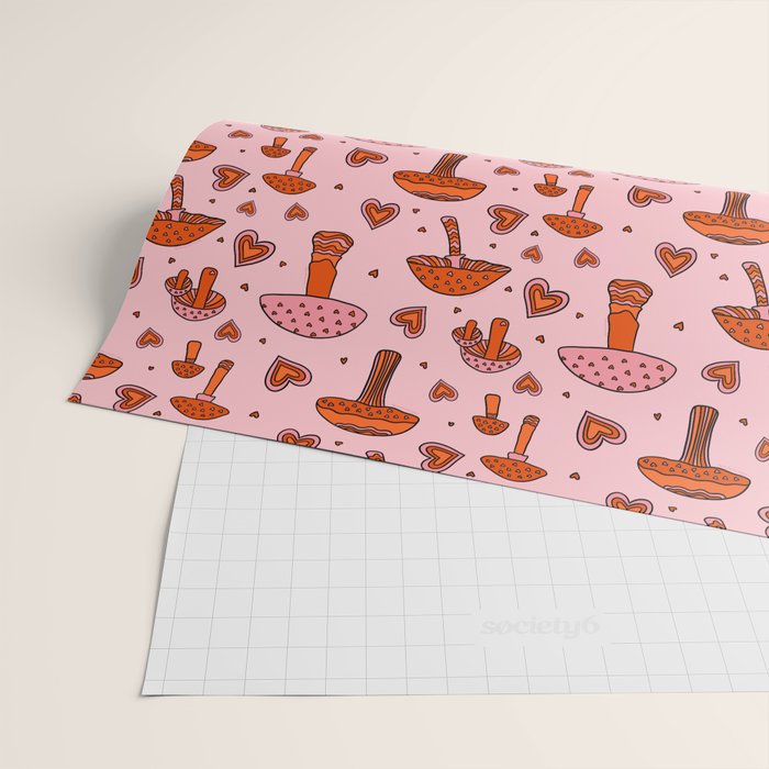 Valentine Mushrooms Wrapping Paper Gallery Image 2