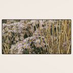 field of aster wildflowers - botanical nature photograph Desk Mat Gallery Image 3