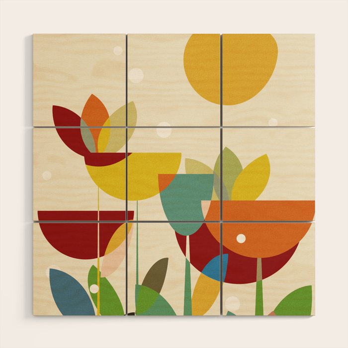 mid century Wood Wall Art Gallery Image 1