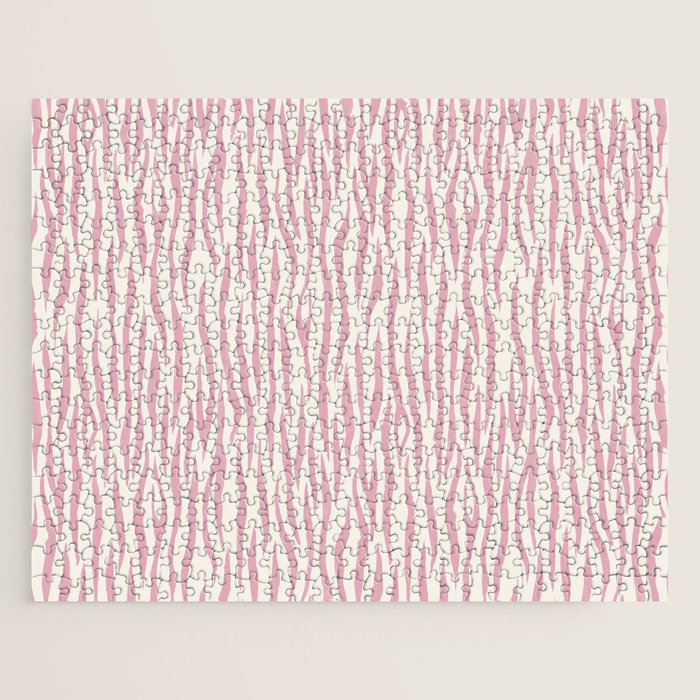 Tiger Stripes In Pink and Cream Jigsaw Puzzle Gallery Image 1