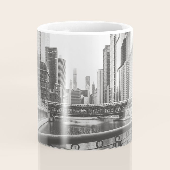 Chicago River Black and White Coffee Mug Gallery Image 4