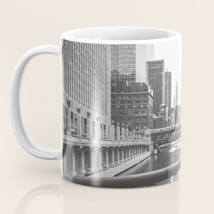 Chicago River Black and White Coffee Mug Gallery Image 3