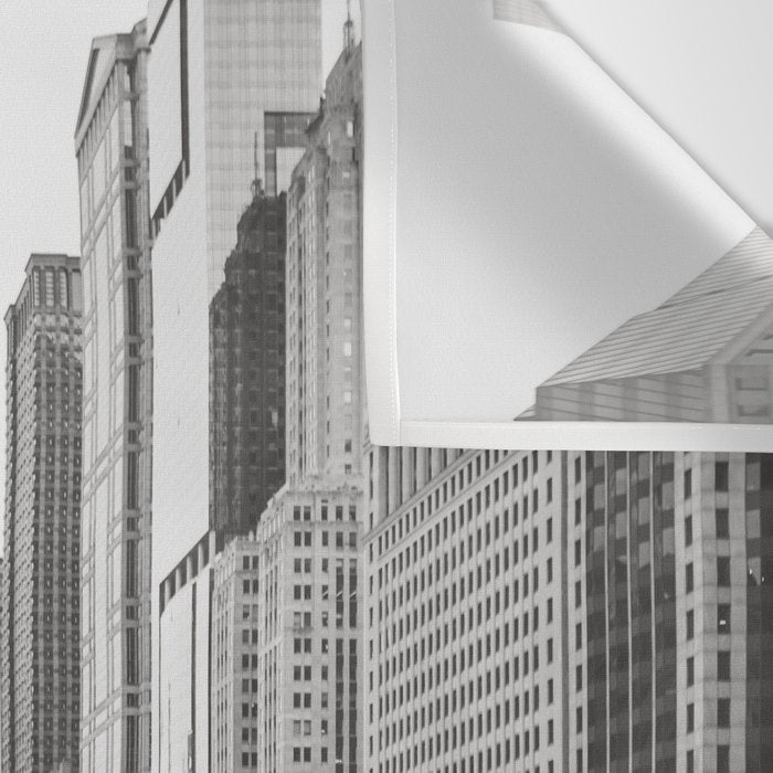 Chicago River Black and White Wall Tapestry Gallery Image 3