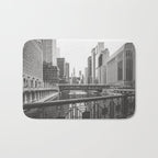 Chicago River Black and White Bath Mat Gallery Image 1