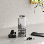 Chicago River Black and White Water Bottle Gallery Image 4