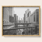 Chicago River Black and White Serving Tray Gallery Image 1