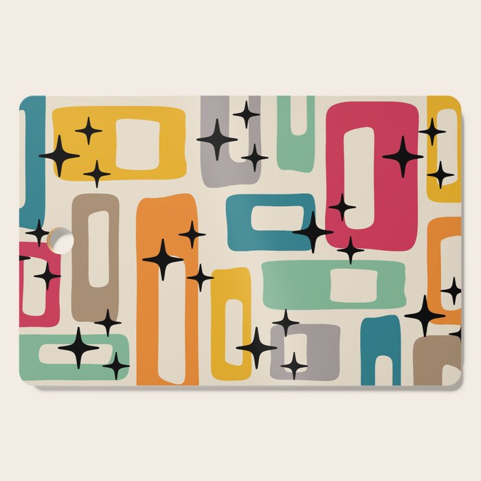 Mid Century Modern Abstract Pattern 242 Mid Mod Googie Cutting Board Gallery Image 1