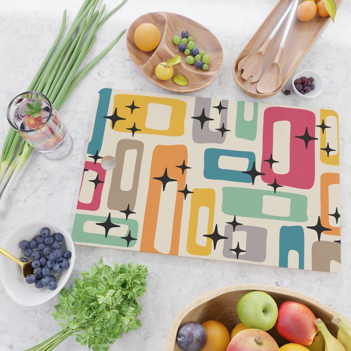 Mid Century Modern Abstract Pattern 242 Mid Mod Googie Cutting Board Gallery Image 2