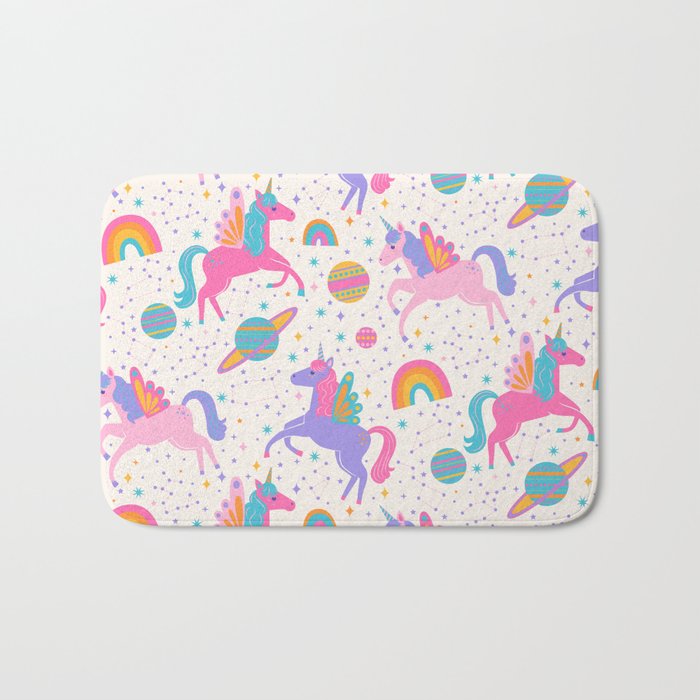 Space Unicorn - Neon Rainbow Bath Mat Gallery Image 1