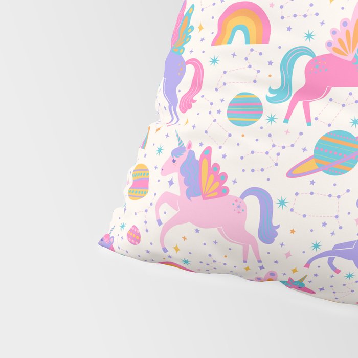 Space Unicorn - Neon Rainbow Pillow Sham Gallery Image 4