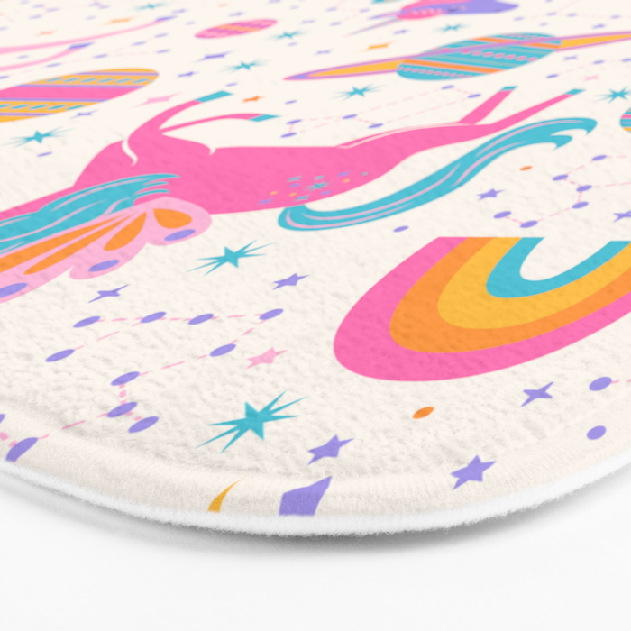 Space Unicorn - Neon Rainbow Bath Mat Gallery Image 3