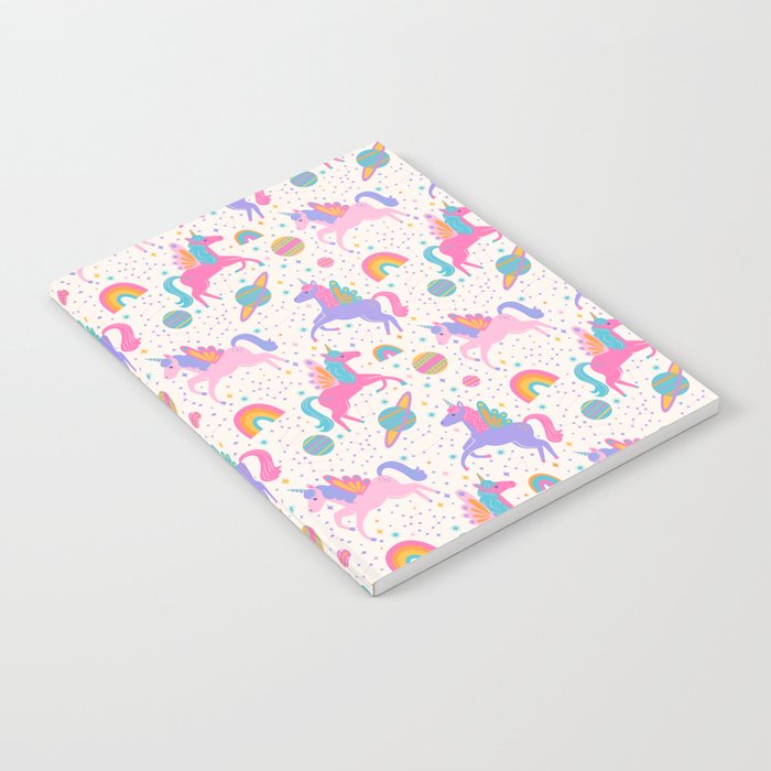 Space Unicorn - Neon Rainbow Notebook