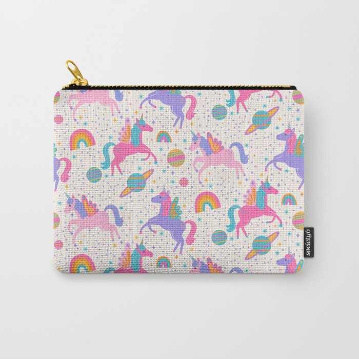 Space Unicorn - Neon Rainbow Carry All Pouch Gallery Image 1