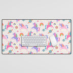 Space Unicorn - Neon Rainbow Desk Mat Gallery Image 1