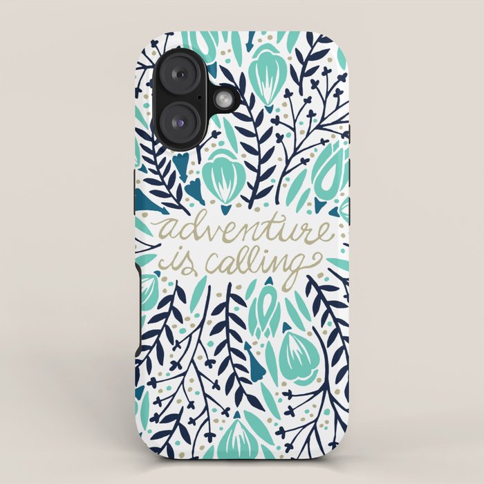 Adventure is Calling - Navy & Mint Palette iPhone Case Gallery Image 1