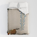 Sparrows and wisteria flower - Vintage Japanese Woodblock Print Art Duvet Cover Gallery Image 6
