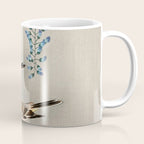 Sparrows and wisteria flower - Vintage Japanese Woodblock Print Art Coffee Mug Gallery Image 1