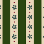 Green And Cream Stripes And Flowers Coffee Mug Gallery Image 2