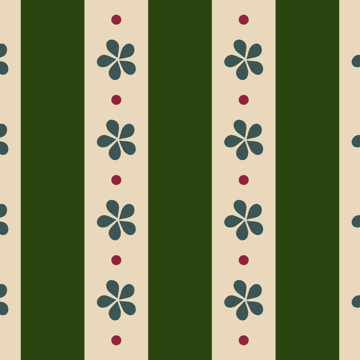Green And Cream Stripes And Flowers Coffee Mug Gallery Image 2