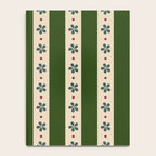 Green And Cream Stripes And Flowers Notebook Gallery Image 4