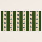 Green And Cream Stripes And Flowers Desk Mat Gallery Image 3