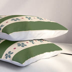 Green And Cream Stripes And Flowers Pillow Sham Gallery Image 3